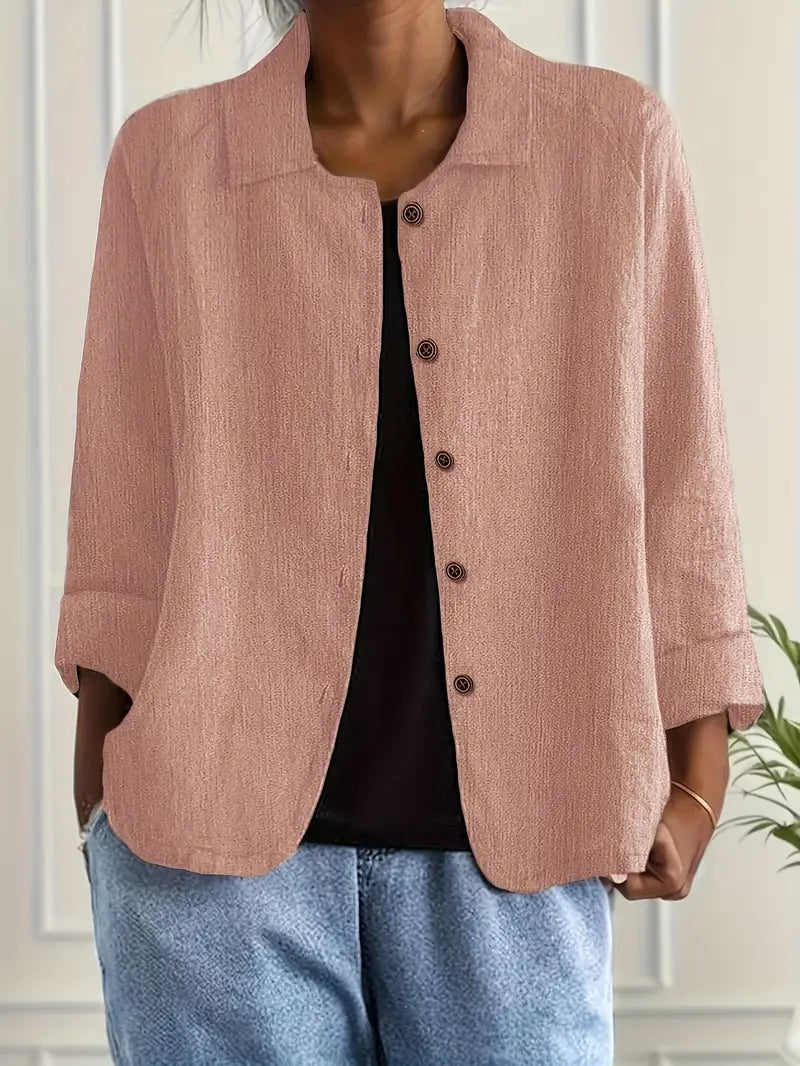 Skjortcardigan dam, lätt — klassisk kofta med knappar