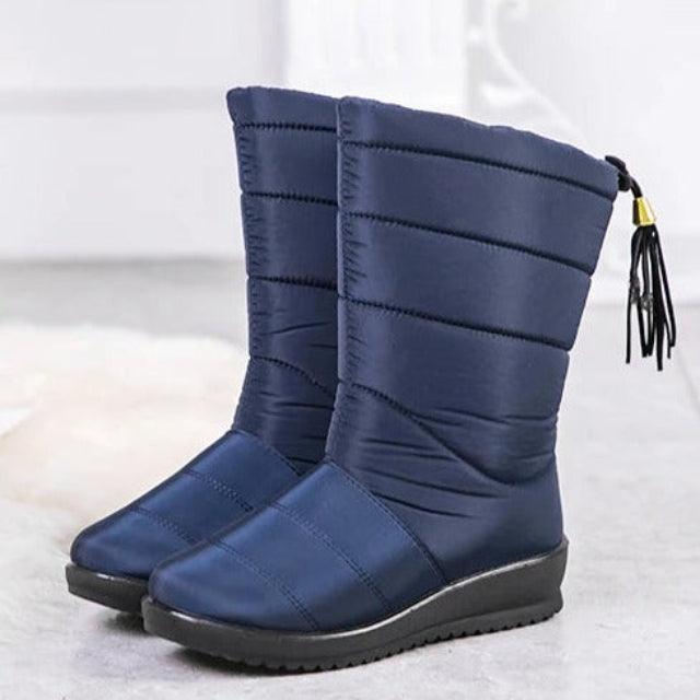 Vinterboots dam, fodrade — varma snowboots med halkfri sula