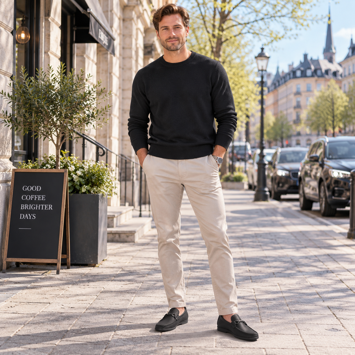 Loafers herr, klassiska — bekväma vardagsskor i läderimitation