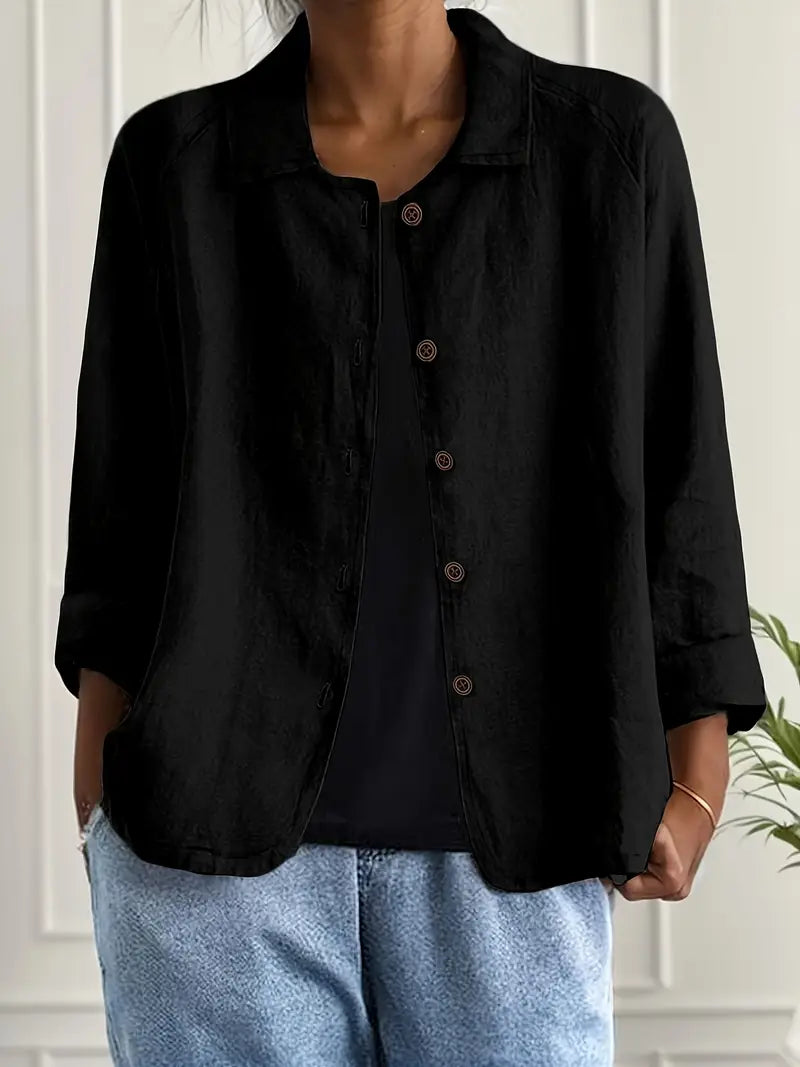 Skjortcardigan dam, lätt — klassisk kofta med knappar
