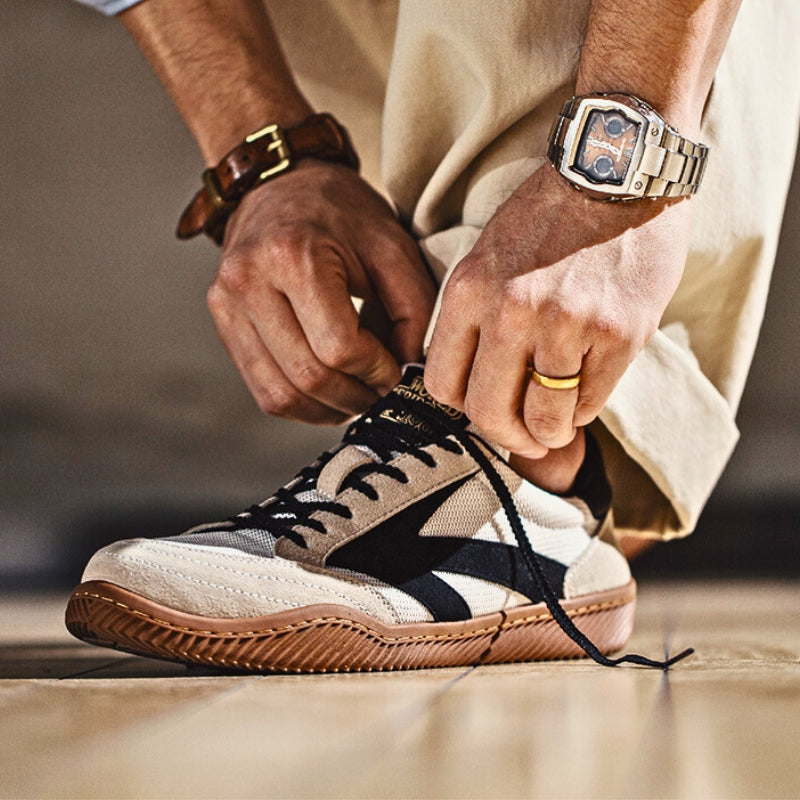 Klassiska sneakers herr — retro sneakers med stötdämpande sula