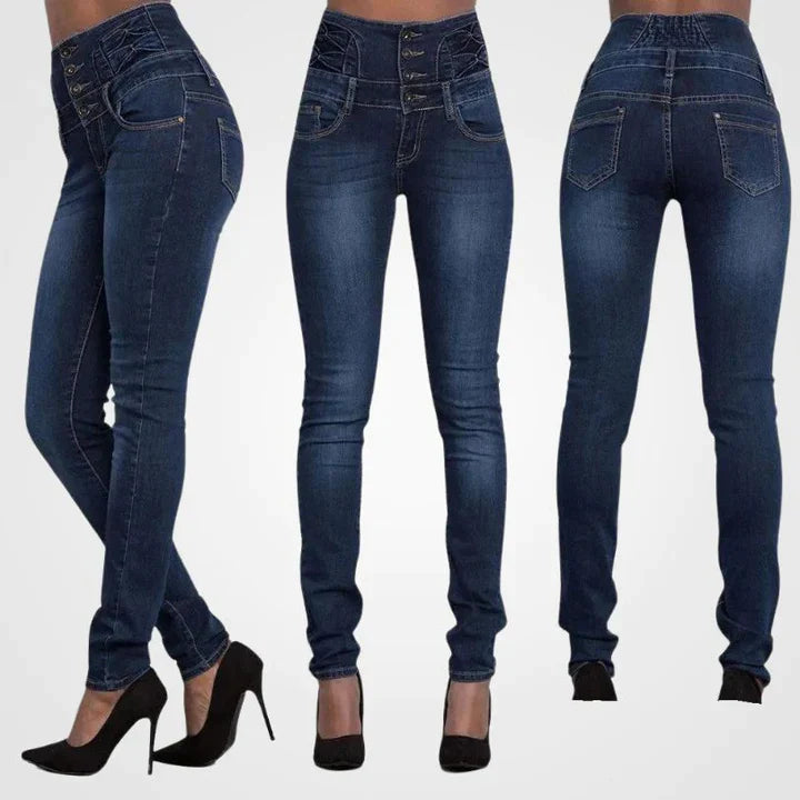 Bekväma jeans dam — mjuka stretchjeans för vardag