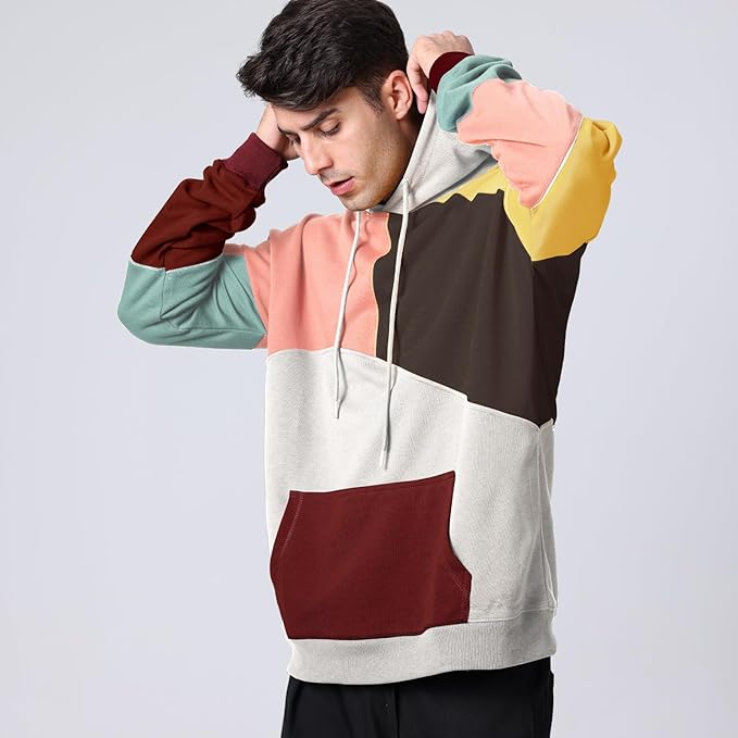 Hoodie herr, bomull — modern luvtröja med grafiskt tryck