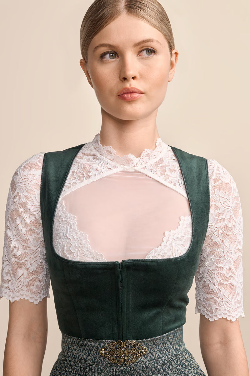 Dirndl dam, mörkgrön — Oktoberfest-klänning (60 cm)