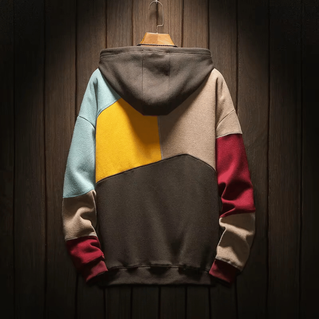 Hoodie herr, bomull — modern luvtröja med grafiskt tryck