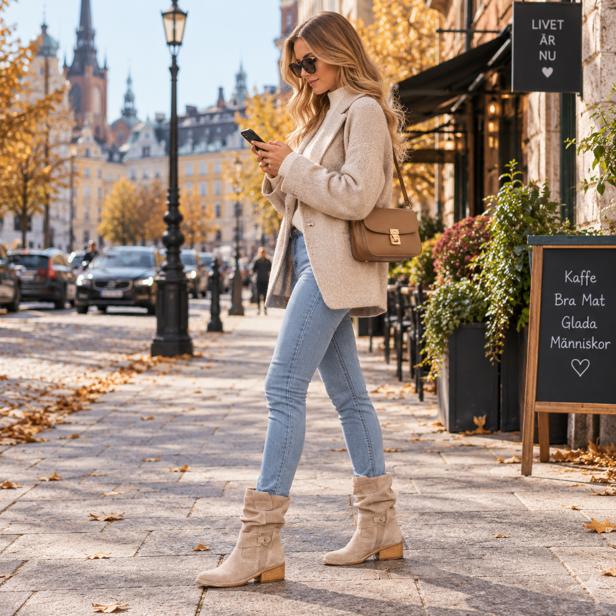Ankelboots dam i mockaimitation — boho stövletter