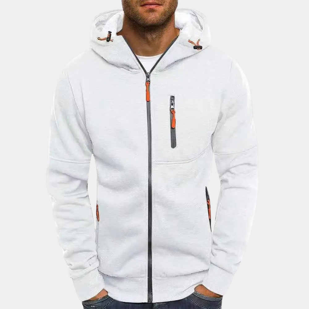 Hoodie herr med dragkedja — lässig zip hoodie