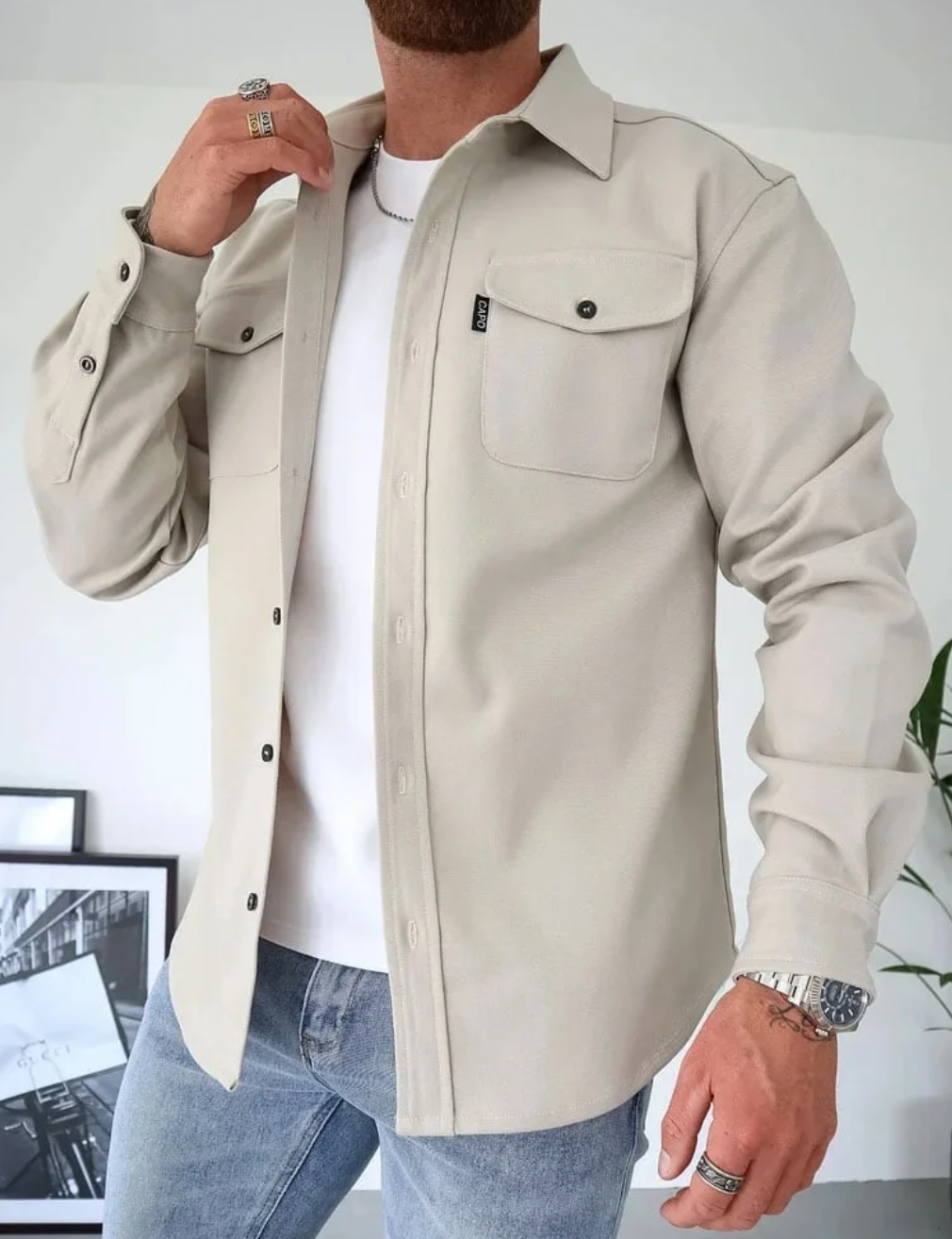 Skjorta herr — långärmad i tidlös höstlook