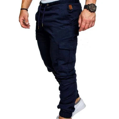 Joggingbyxor herr — lätta med ankelmuddar och dragkedjefickor