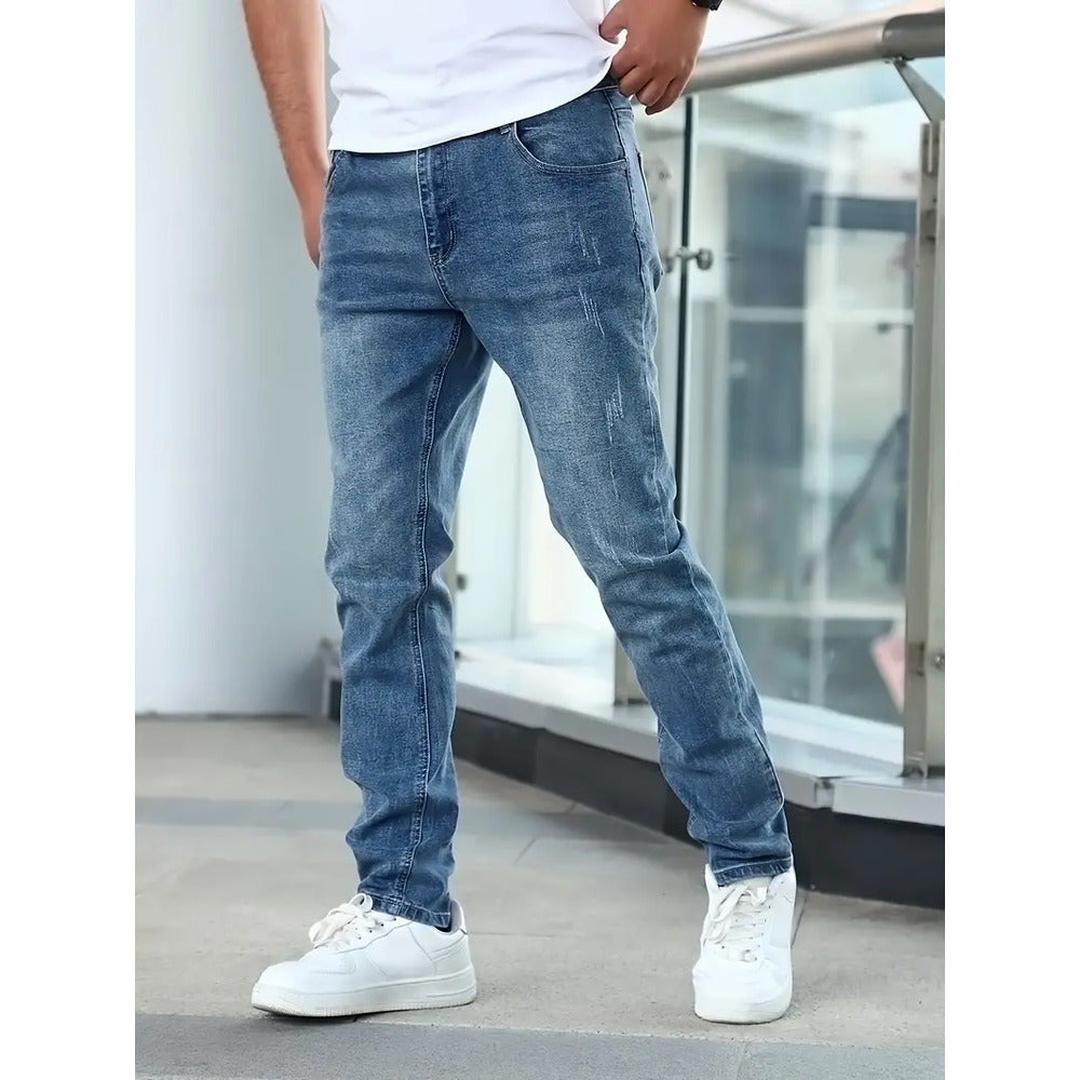 Jeans herr — rak passform med fickor i klassisk denim