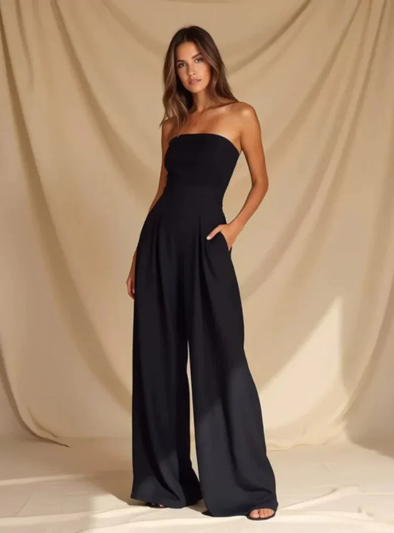 Jumpsuit dam, ärmlös — elegant med vid passform för sommaren