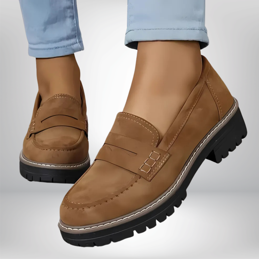 Loafers dam — bekväma slip-on med halkfri sula