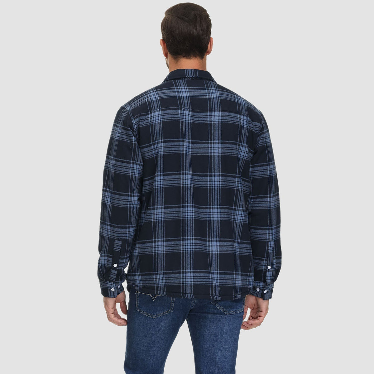 Skjortjacka herr med fickor — ledig overshirt för hösten