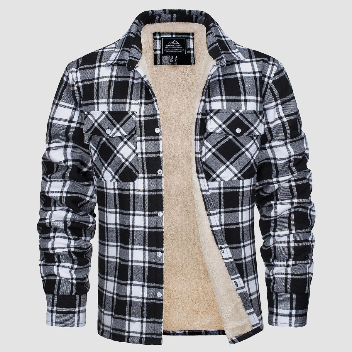 Skjortjacka herr med fickor — ledig overshirt för hösten