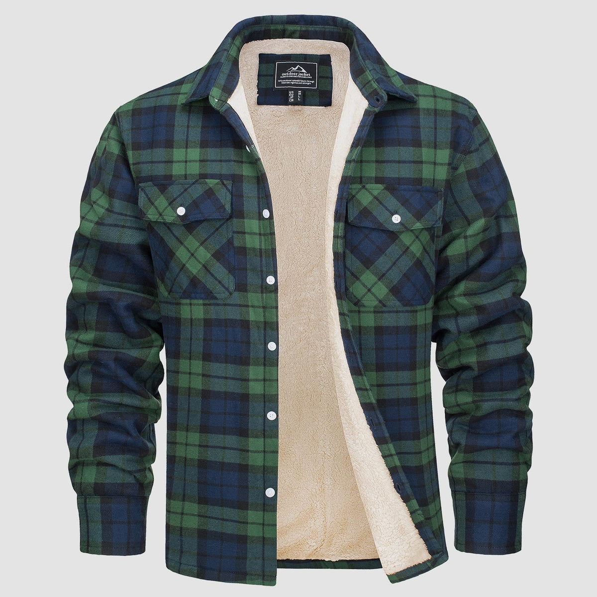 Skjortjacka herr med fickor — ledig overshirt för hösten