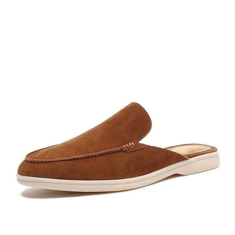 Loafers herr, backless — slip-on i mockaimitation med låg såla