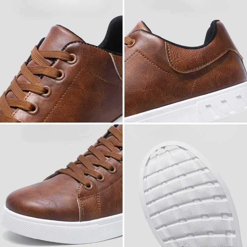 Sneakers herr, veganska — textil med dämpad innersula och slitstark gummisåla