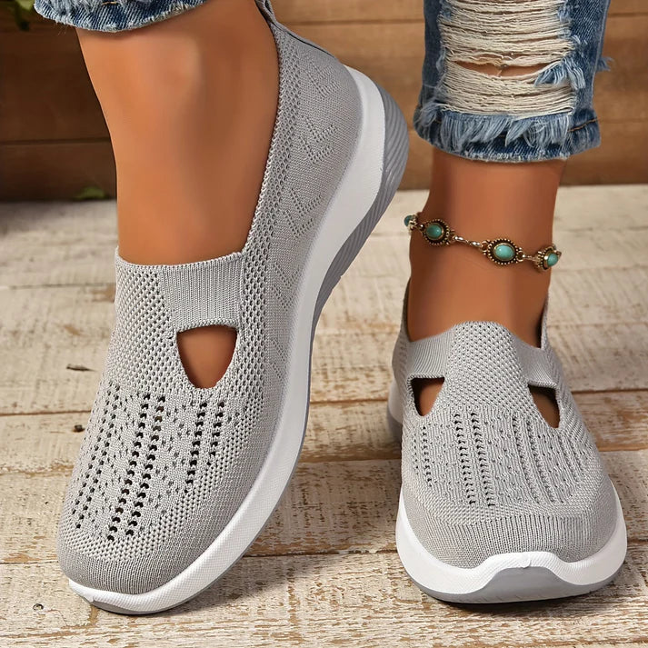 Slip-on skor dam, ortopediska — textil med dämpad innersula