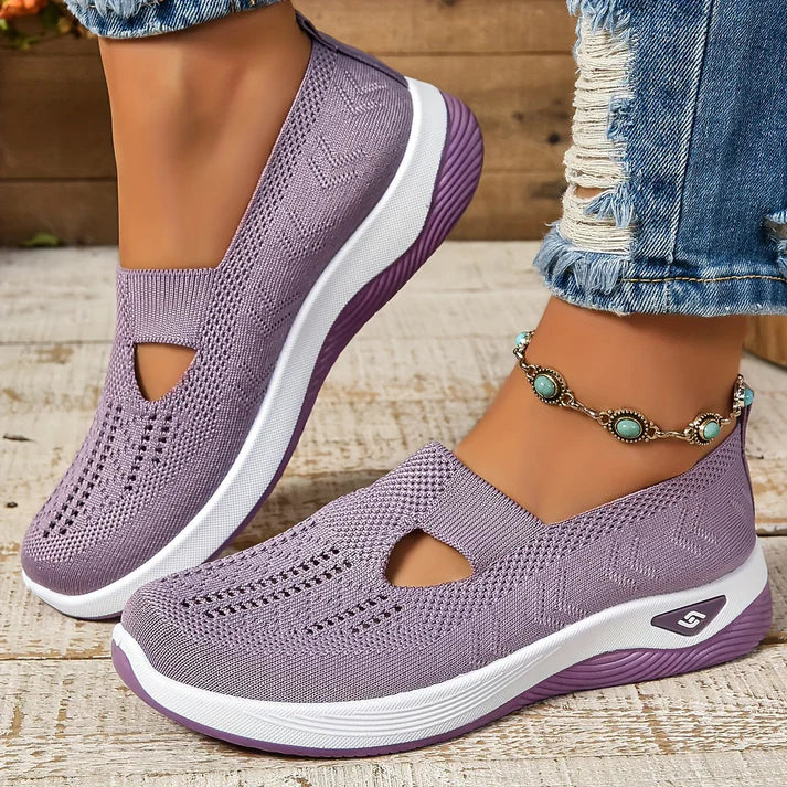 Slip-on skor dam, ortopediska — textil med dämpad innersula