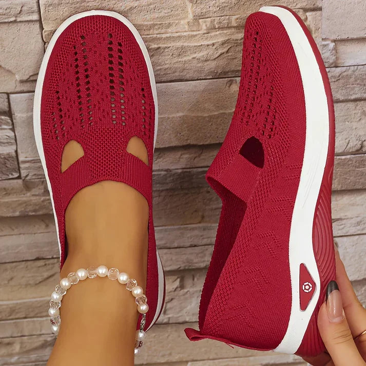 Slip-on skor dam, ortopediska — textil med dämpad innersula