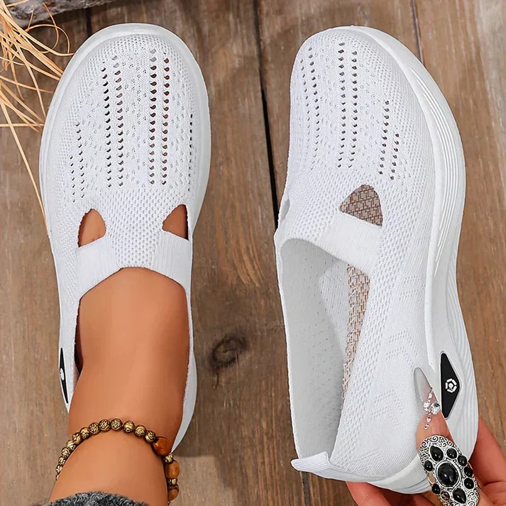 Slip-on skor dam, ortopediska — textil med dämpad innersula