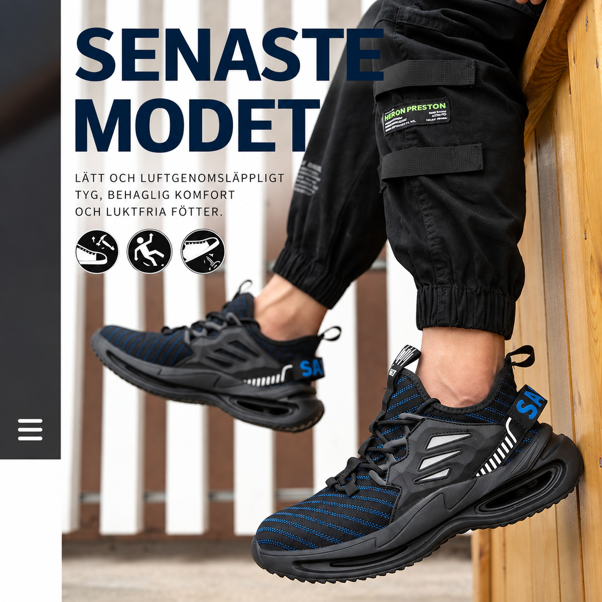 Skyddsskor herr — stålhätta, spikskydd och halkskydd