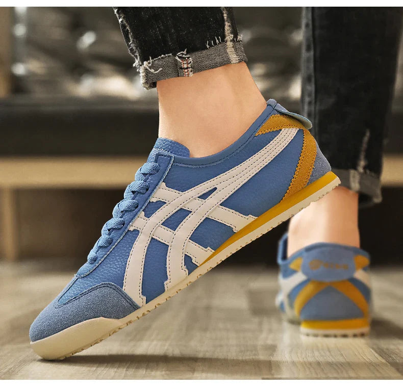 Retro sneakers herr — löparmodell med kontrastränder