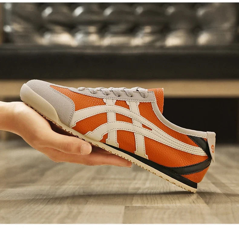 Retro sneakers herr — löparmodell med kontrastränder