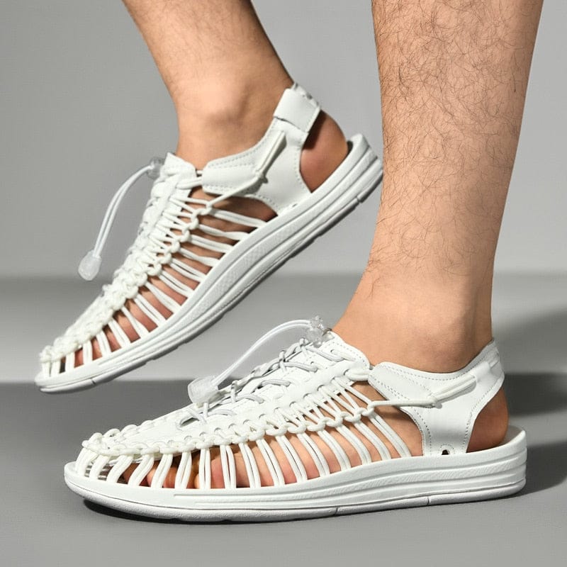 Sandaler herr — flätade sommarsandaler med snabbspänne