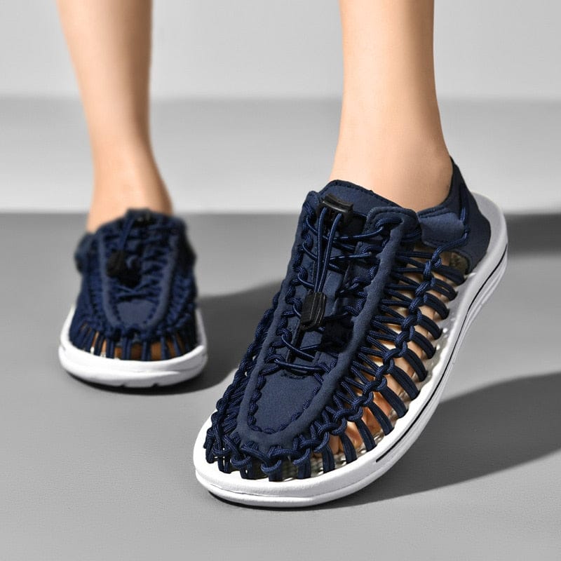 Sandaler herr — flätade sommarsandaler med snabbspänne