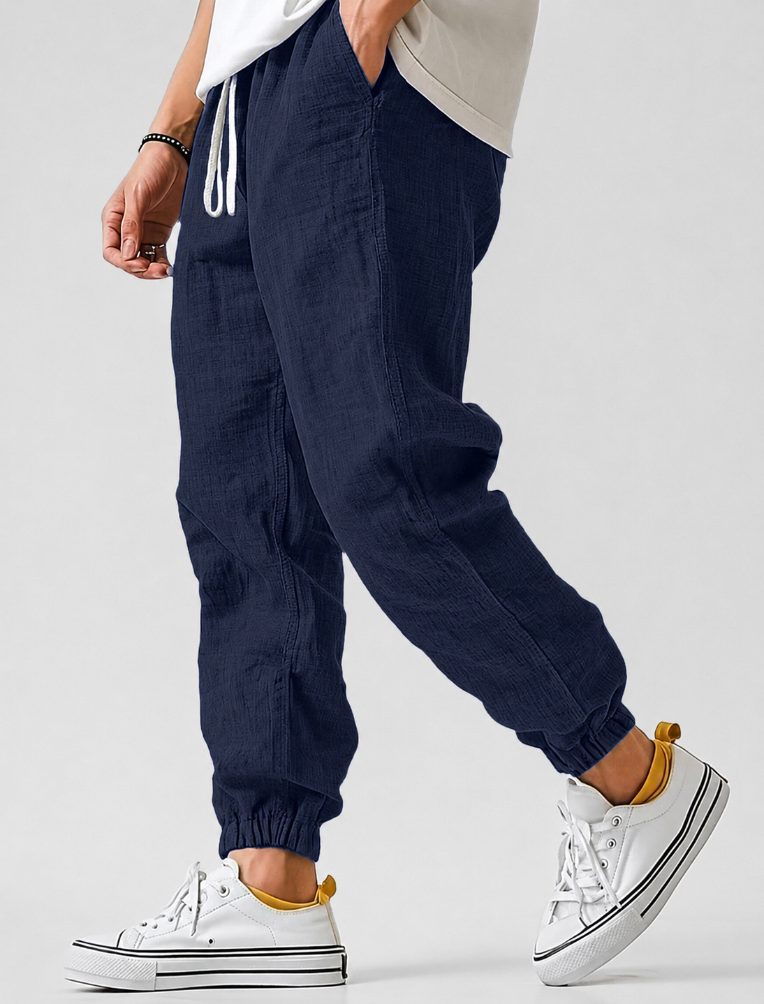 Sommarbyxor herr — joggingmodell, lätt och avsmalnande