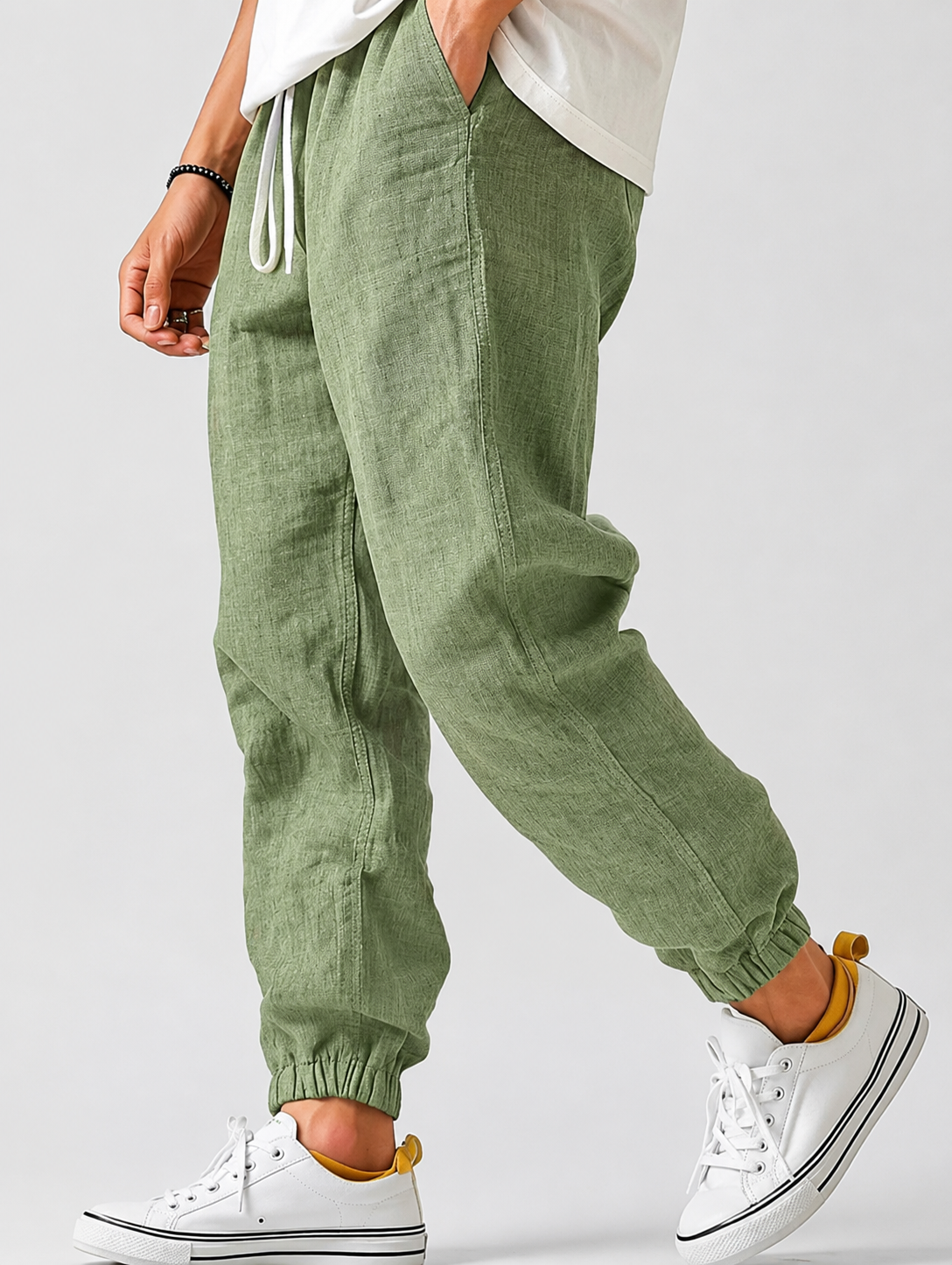 Sommarbyxor herr — joggingmodell, lätt och avsmalnande