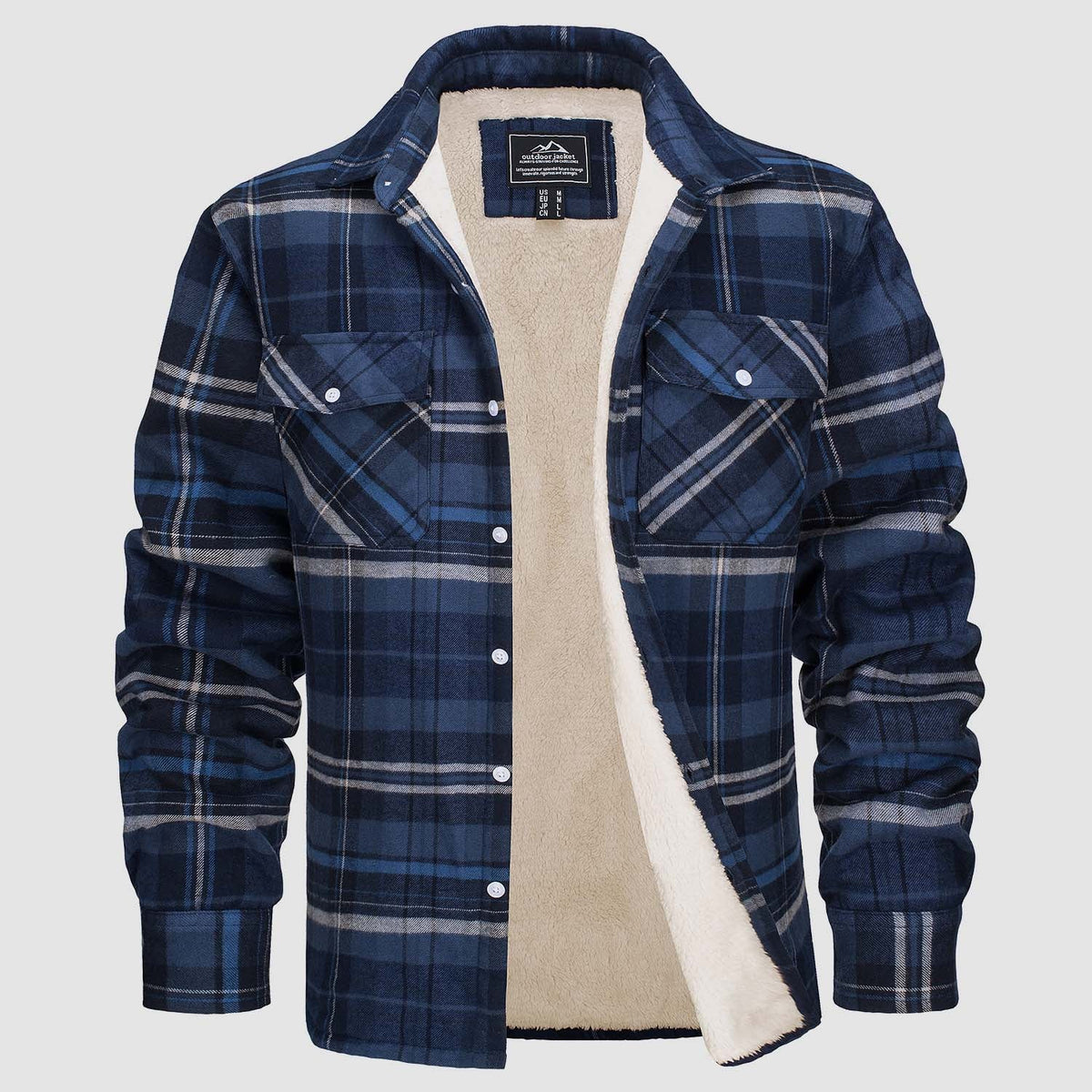 Skjortjacka herr med fickor — ledig overshirt för hösten