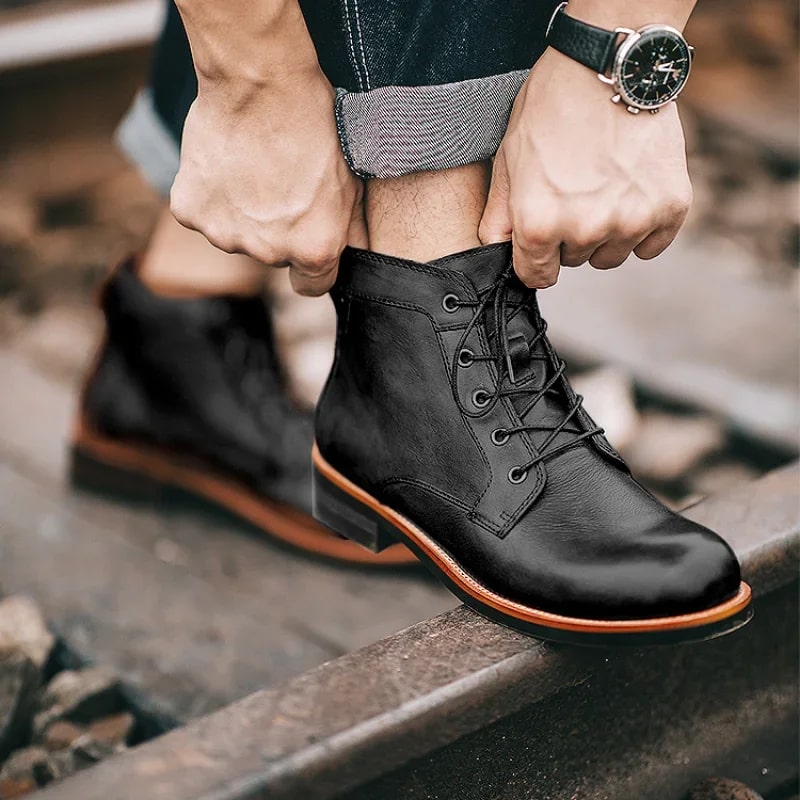 Vinterboots herr, textil — klassiska och varma för kalla dagar