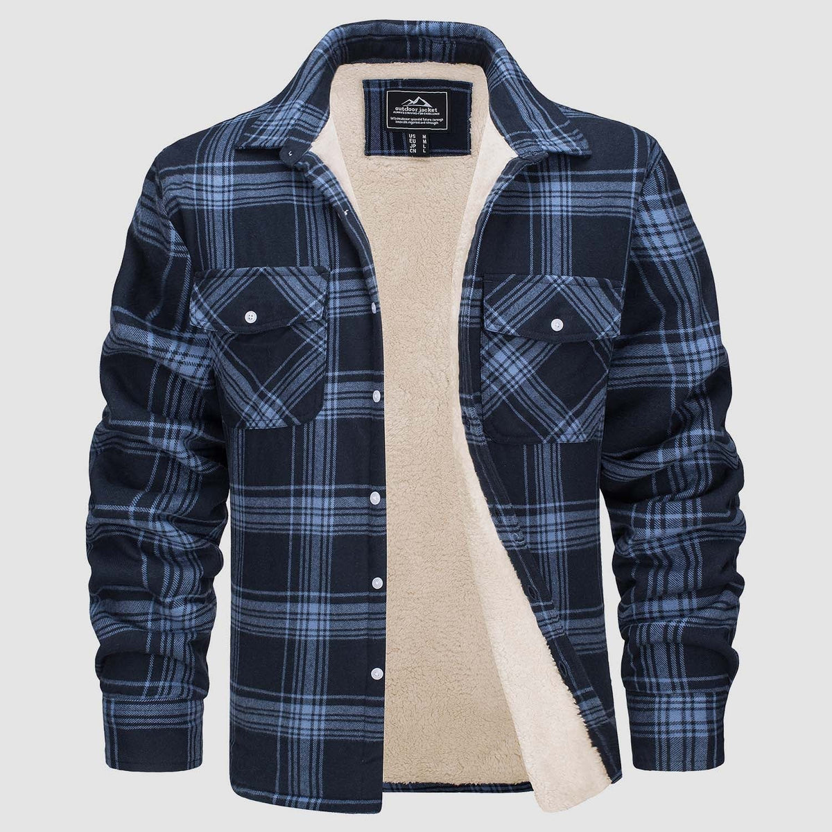 Skjortjacka herr med fickor — ledig overshirt för hösten