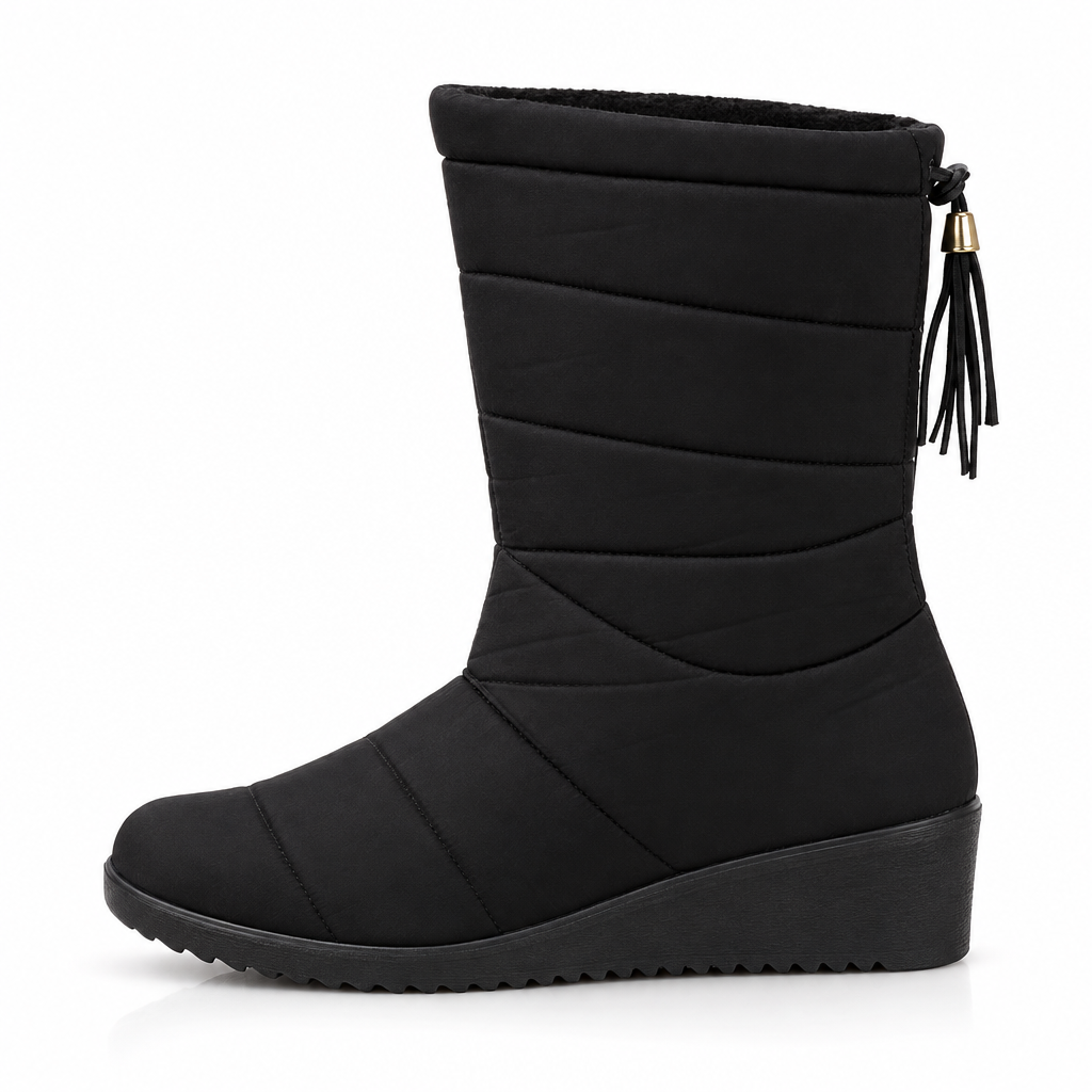 Vinterboots dam, fodrade — varma snowboots med halkfri sula