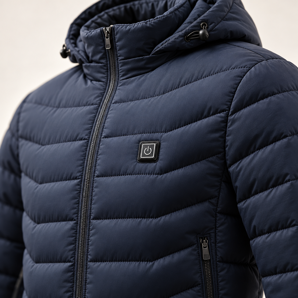 Uppvärmd jacka unisex — puffer med värmezoner och batteri