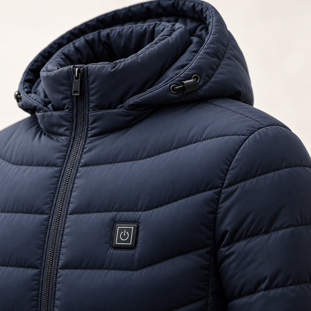 Uppvärmd jacka unisex — puffer med värmezoner och batteri