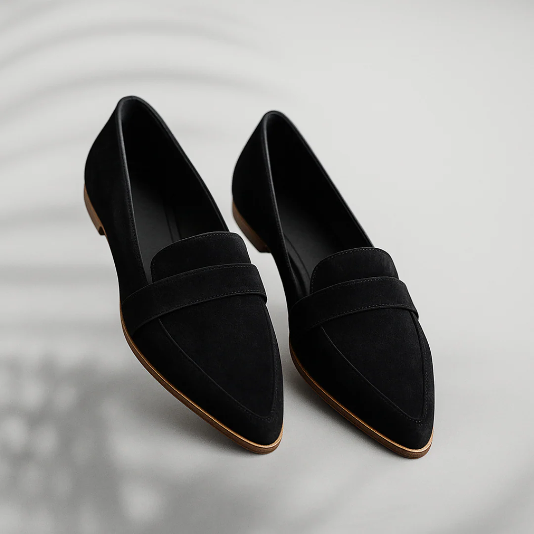 Loafers dam, textil — eleganta vårloafers med vadderade innersulor
