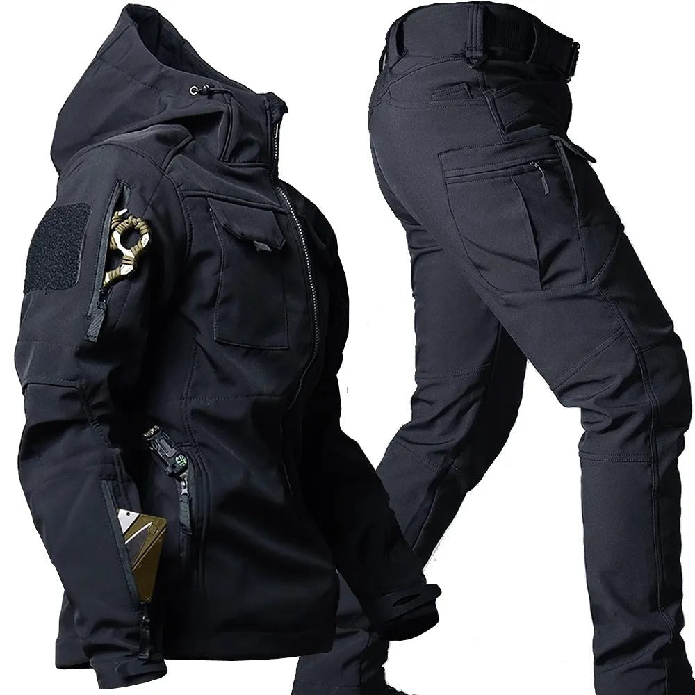 Outdoor-set herr, softshell — vind- och vattentät jacka och byxa