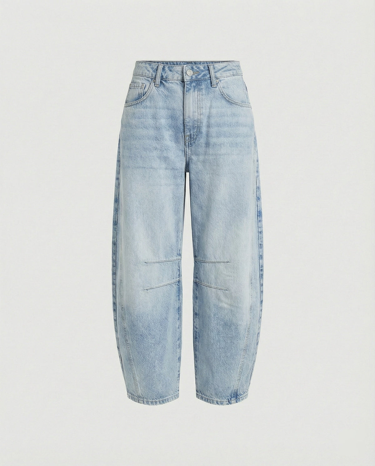 Jeans dam, barrel — mid-rise utsvängda med modern siluett