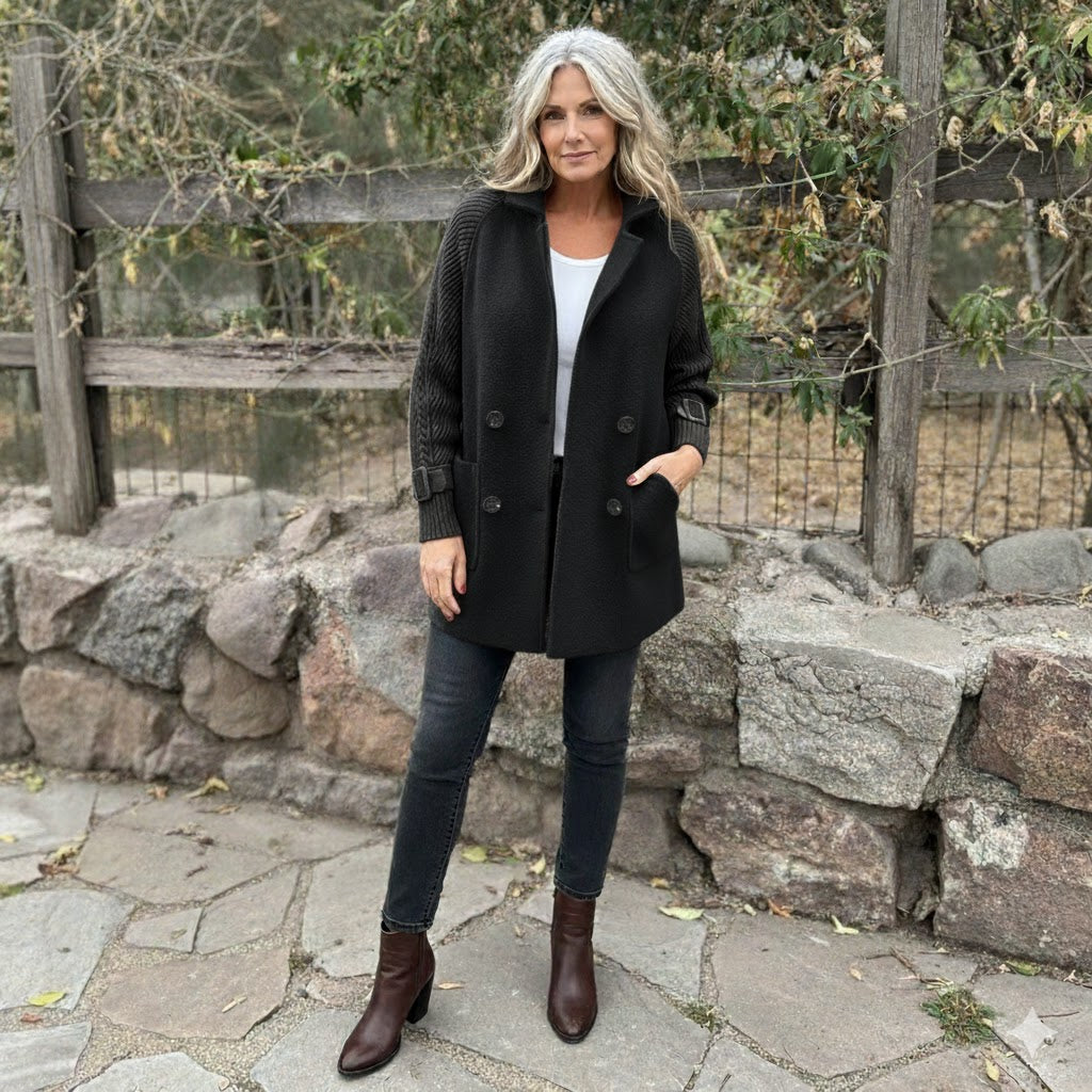 Kappa dam, dubbelknäppt — elegant och sofistikerad rock med revär