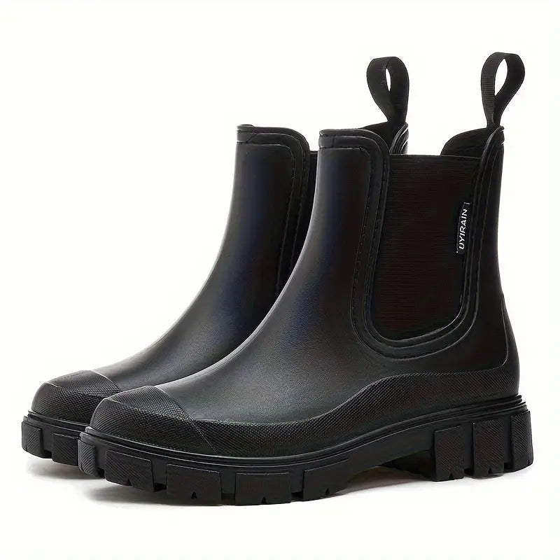 Chelsea boots dam, vattentäta — släta slip-on-boots i läderimitation