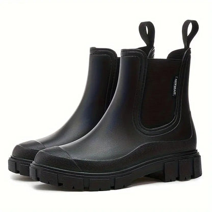 Chelsea boots dam, vattentäta — släta slip-on-boots i läderimitation