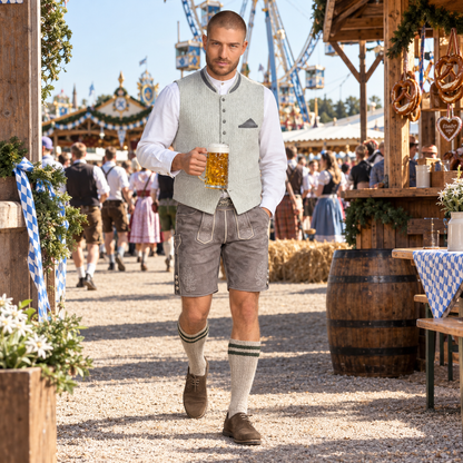 Trachtenväst herr — traditionell väst i grått