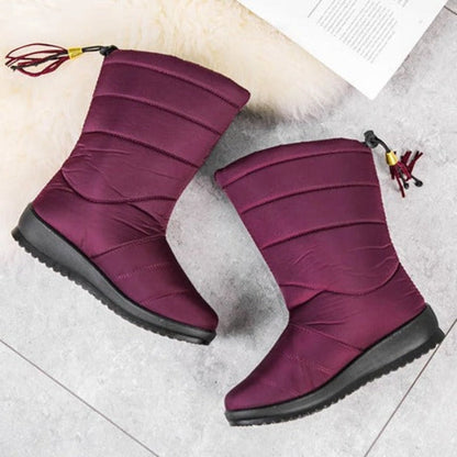 Vinterboots dam, fodrade — varma snowboots med halkfri sula