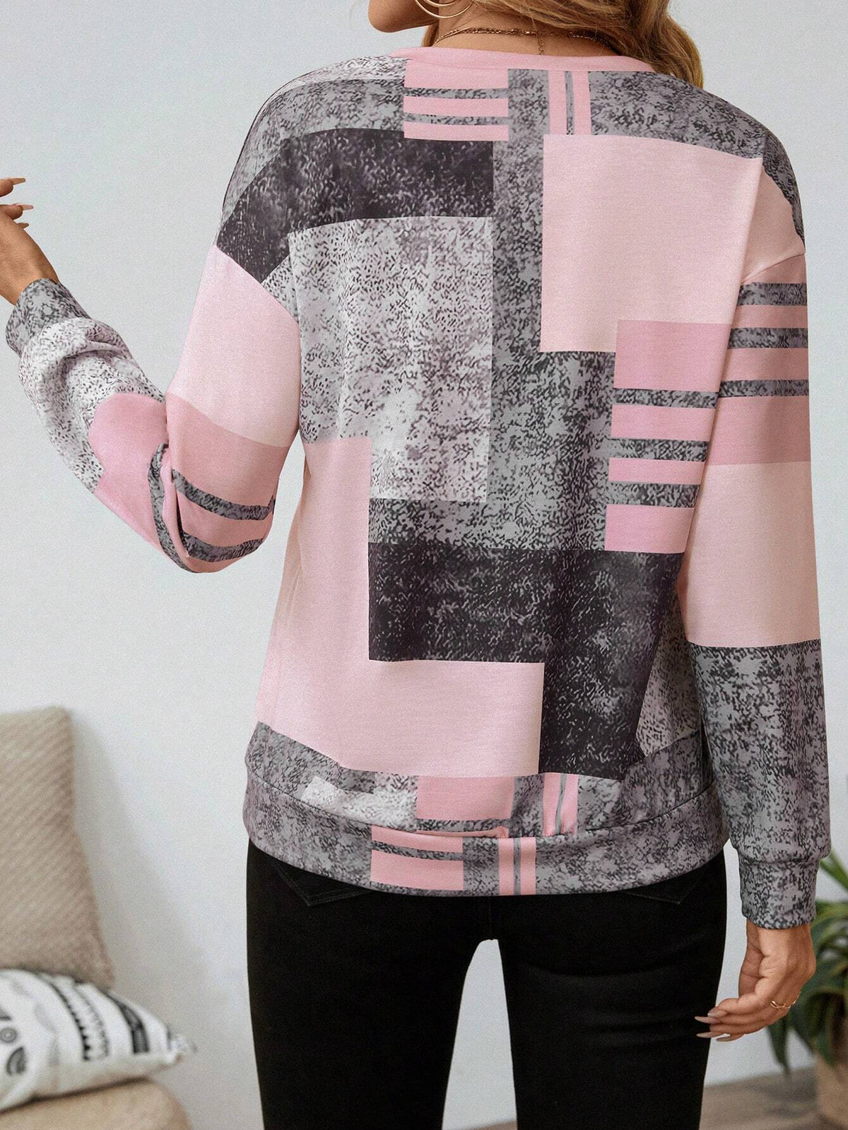 Sweatshirt dam med dragkedja — collegejacka med grafiskt tryck