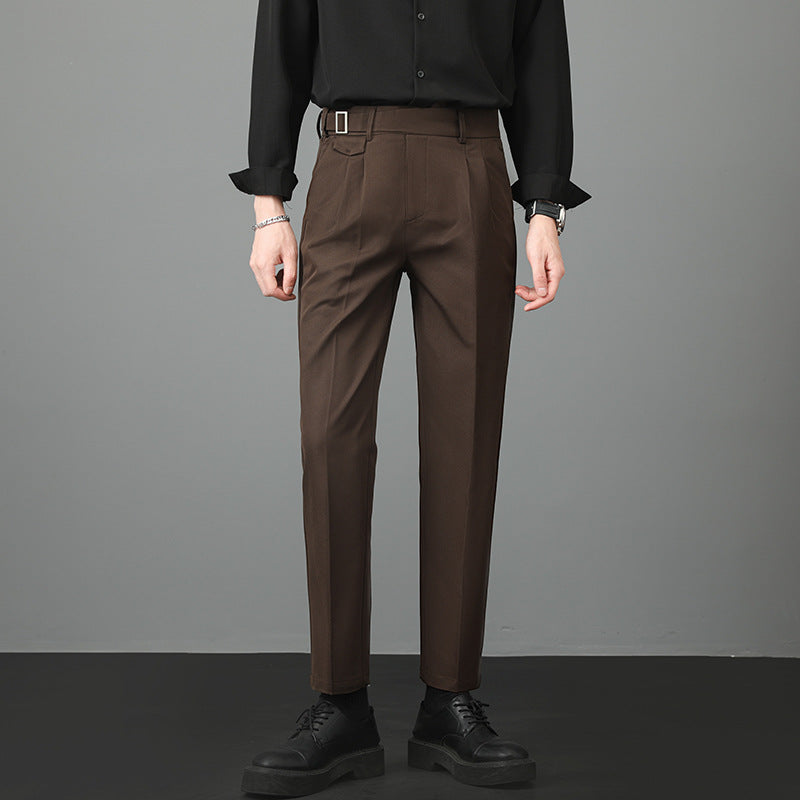 Kostymbyxor herr, slim fit — eleganta raka byxor för hösten
