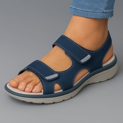Sandaler dam, ortopediska — textil med dämpad såla och justerbar passform