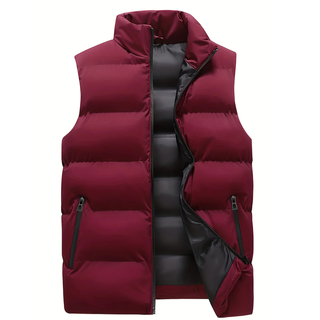 Väst herr, quiltad — lätt och värmande vadderad väst med dragkedja